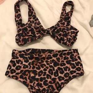 High waisted leopard Bathing suit